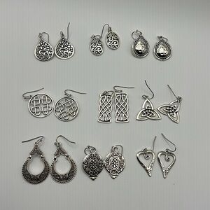 CHOICE OF 1: Silver tone dangle earrings